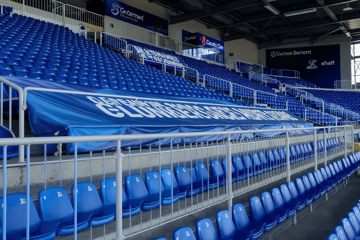 Habillage textile de tribune pour match ou événement sportif